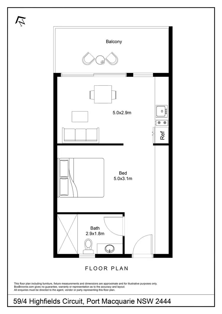 Floorplan of Homely unit listing, 59/4 Highfields Circuit, Port Macquarie NSW 2444