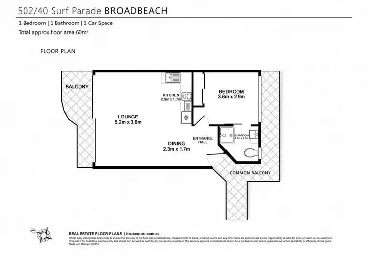 Floorplan of Homely apartment listing, 502/40 Surf Parade, Broadbeach QLD 4218