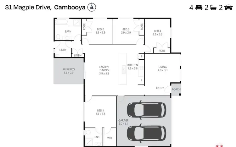 Floorplan of Homely house listing, 31 Magpie Drive, Cambooya QLD 4358