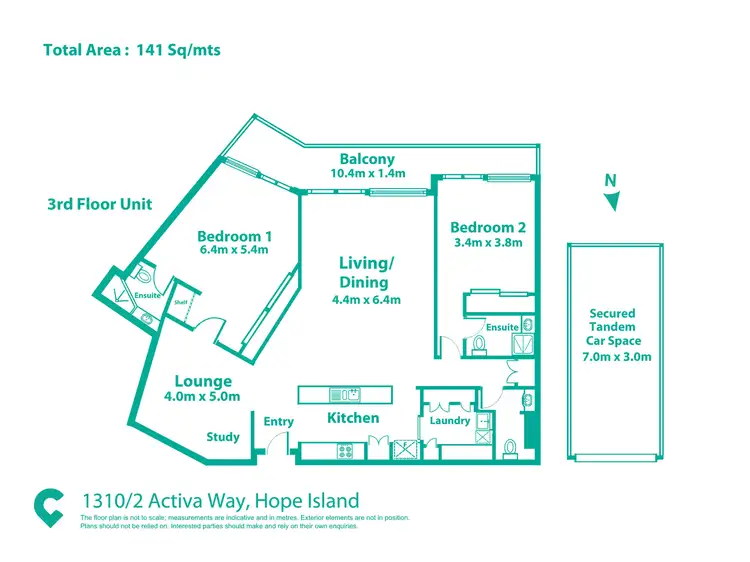 Floorplan of Homely apartment listing, 1310/2 Activa Way, Hope Island QLD 4212