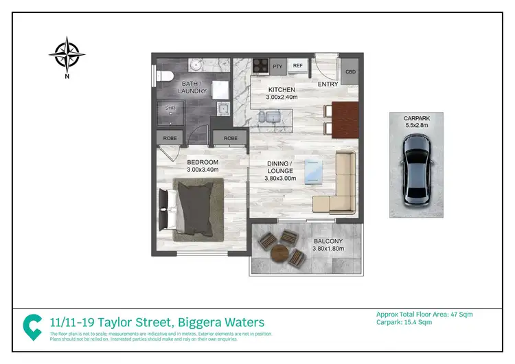 Floorplan of Homely apartment listing, 11/11-19 Taylor Street, Biggera Waters QLD 4216