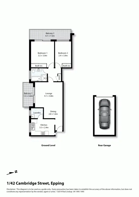 Floorplan of Homely unit listing, 1/42 Cambridge Street, Epping NSW 2121