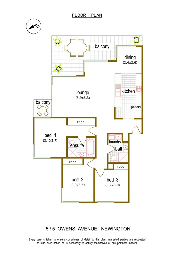 Floorplan of Homely unit listing, 5/5 Owens Avenue, Newington NSW 2127