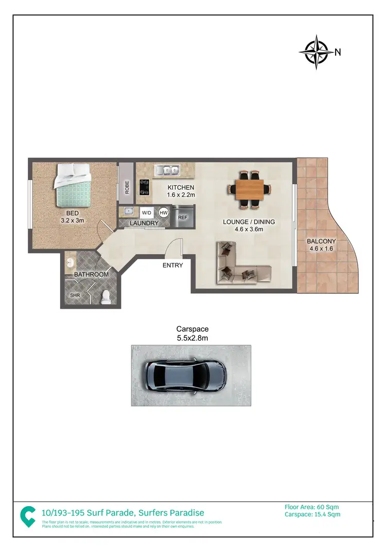 Floorplan of Homely apartment listing, 10/193-195 Surf Parade, Surfers Paradise QLD 4217