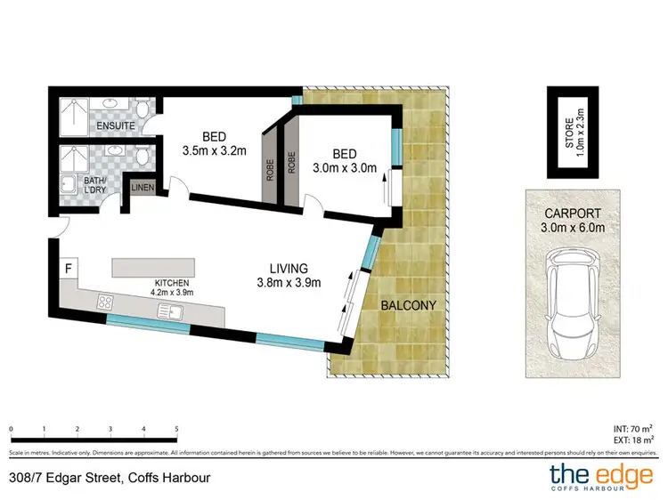 Floorplan of Homely apartment listing, 308/7 Edgar Street, Coffs Harbour NSW 2450