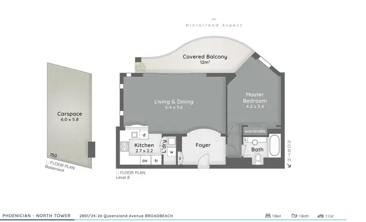 Floorplan of Homely unit listing, 2801/24-26 Queensland Avenue, Broadbeach QLD 4218