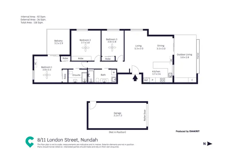 Floorplan of Homely unit listing, 8/11 London Street, Nundah QLD 4012