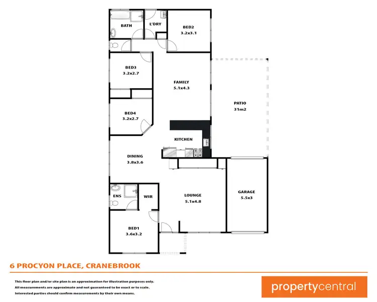Floorplan of Homely house listing, 6 Procyon Place, Cranebrook NSW 2749
