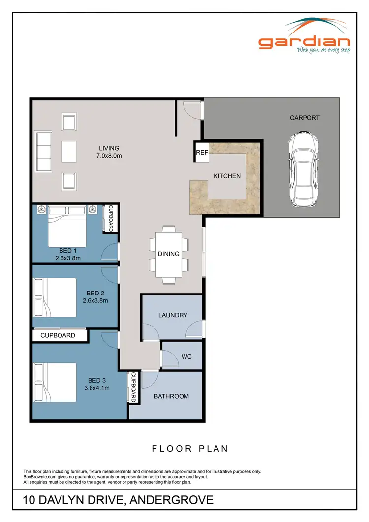 Floorplan of Homely house listing, 10 Davlyn Drive, Andergrove QLD 4740