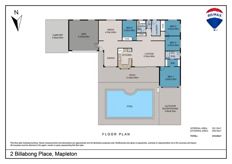 Floorplan of Homely house listing, 2 Billabong Place, Mapleton QLD 4560