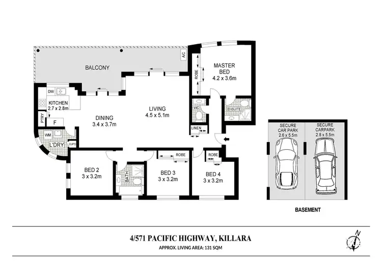 Floorplan of Homely unit listing, 4/571 Pacific Highway, Killara NSW 2071