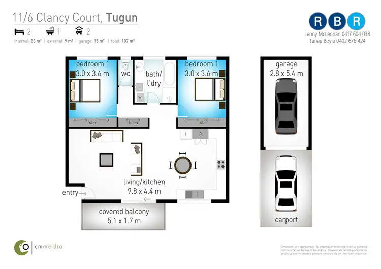 Floorplan of Homely unit listing, 11/6 Clancy Court, Tugun QLD 4224