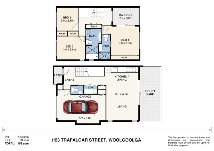 Floorplan of Homely townhouse listing, 1/23 Trafalgar Street, Woolgoolga NSW 2456