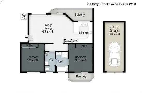 Floorplan of Homely unit listing, 7/6 Gray Street, Tweed Heads West NSW 2485