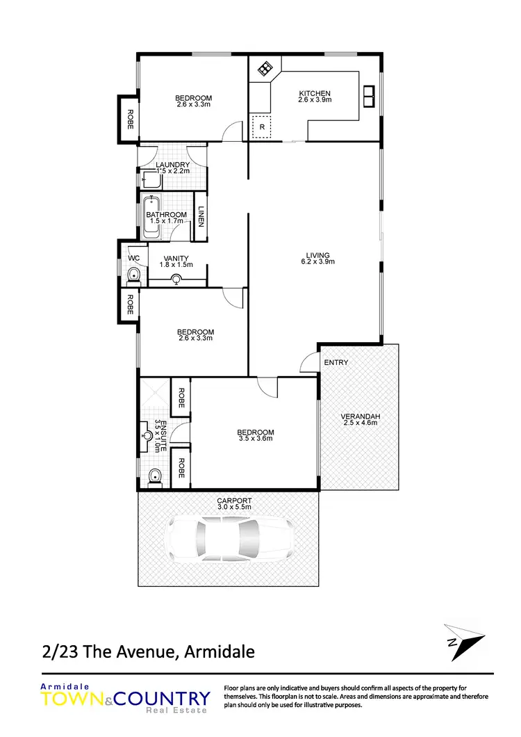 Floorplan of Homely villa listing, 2/23 The Avenue, Armidale NSW 2350