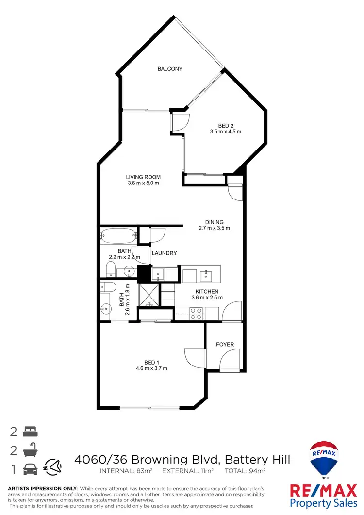 Floorplan of Homely unit listing, 4060/36 Browning Boulevard, Battery Hill QLD 4551