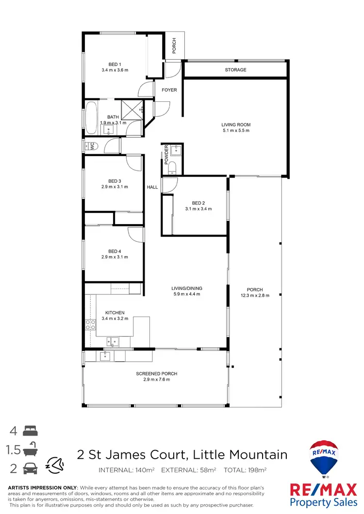 Floorplan of Homely house listing, 2 St James Court, Little Mountain QLD 4551