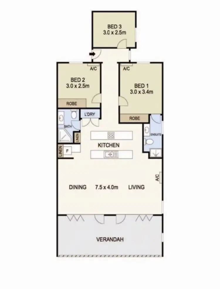 Floorplan of Homely unit listing, 7/7 Brewery Place, Woolner NT 820