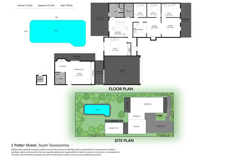 Floorplan of Homely house listing, 1 Potter Street, South Toowoomba QLD 4350
