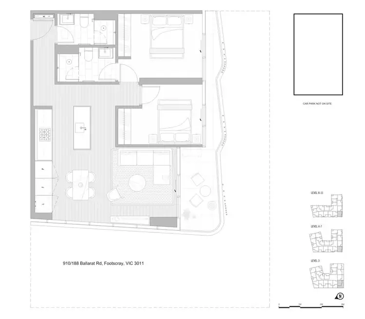 Floorplan of Homely apartment listing, 910 188 Ballarat Road, Footscray VIC 3011
