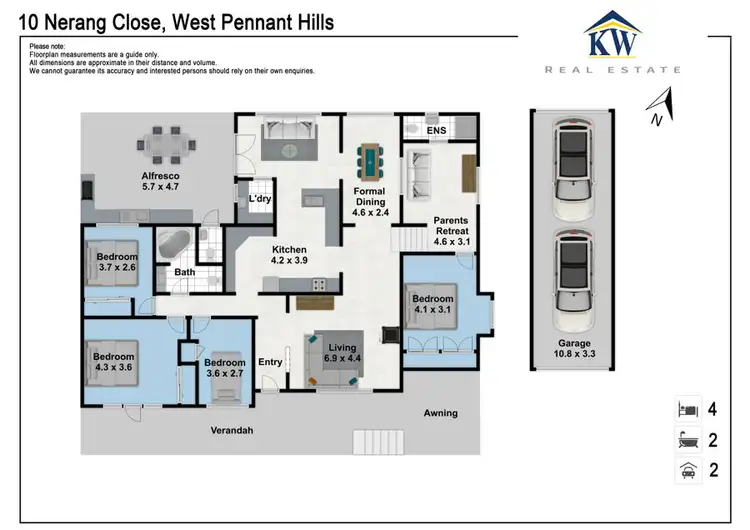 Floorplan of Homely house listing, 10 Nerang Close, West Pennant Hills NSW 2125