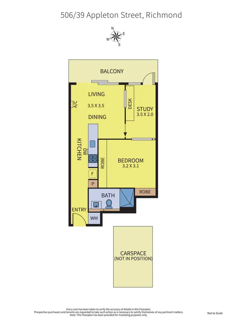 Floorplan of Homely apartment listing, 506/39 Appleton Street, Richmond VIC 3121