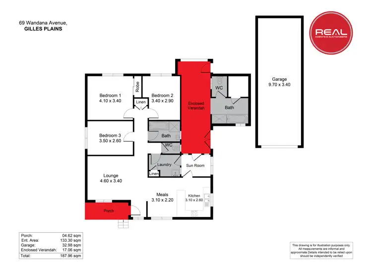 Floorplan of Homely house listing, 69 Wandana Avenue, Gilles Plains SA 5086