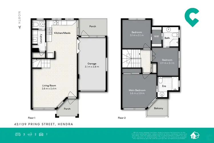 Floorplan of Homely townhouse listing, 42/139 Pring Street, Hendra QLD 4011