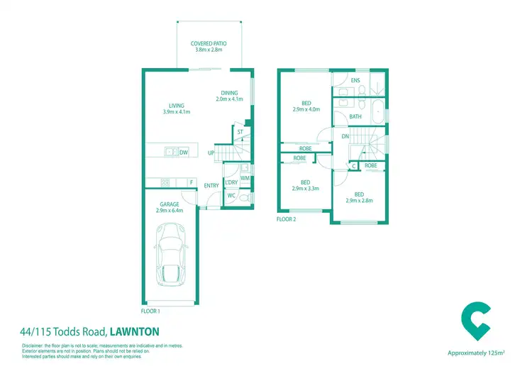 Floorplan of Homely townhouse listing, 44/115 Todds Road, Lawnton QLD 4501