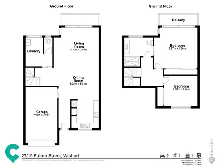 Floorplan of Homely townhouse listing, 27/19 Fulton Street, Wishart QLD 4122