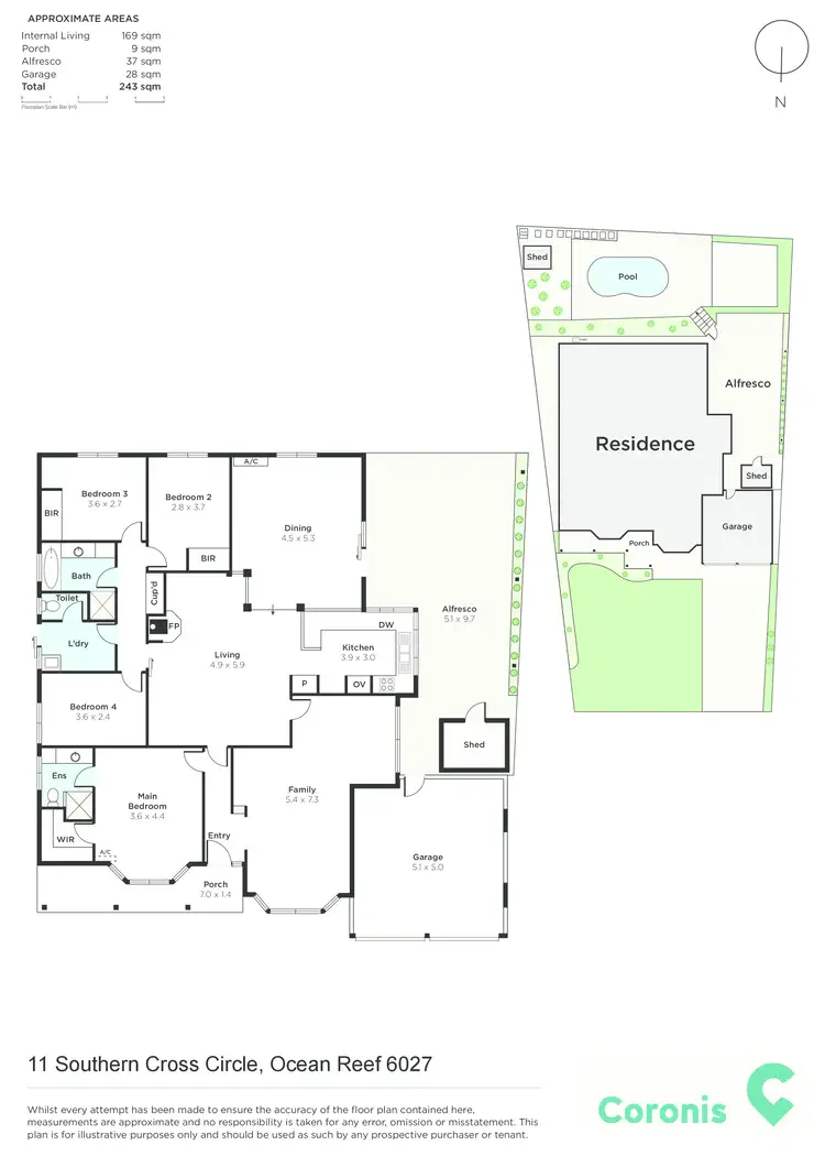 Floorplan of Homely house listing, 11 Southern Cross Circle, Ocean Reef WA 6027