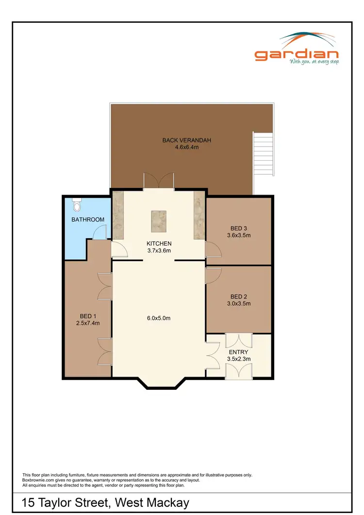 Floorplan of Homely house listing, 15 Taylor Street, West Mackay QLD 4740