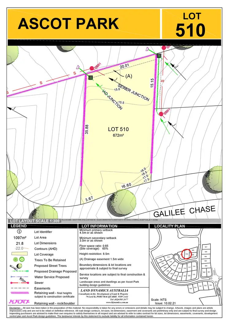 Floorplan of Homely land listing, Lot 510 Ascot Park, Port Macquarie NSW 2444