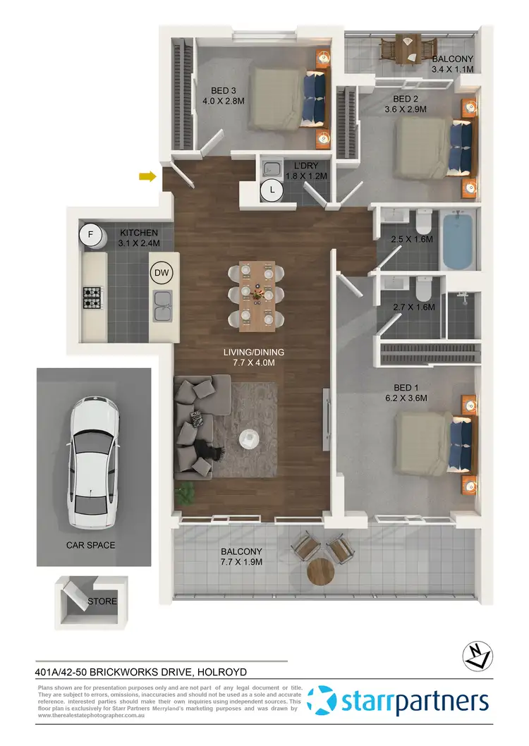 Floorplan of Homely unit listing, 401a/42-50 Brickworks Drive, Holroyd NSW 2142