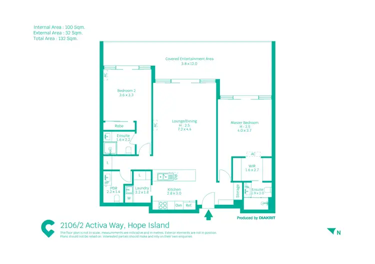 Floorplan of Homely apartment listing, 2106/2 Activa Way, Hope Island QLD 4212