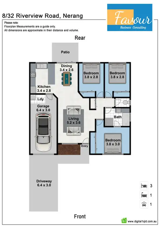 Floorplan of Homely villa listing, 8/32 Riverview Road, Nerang QLD 4211