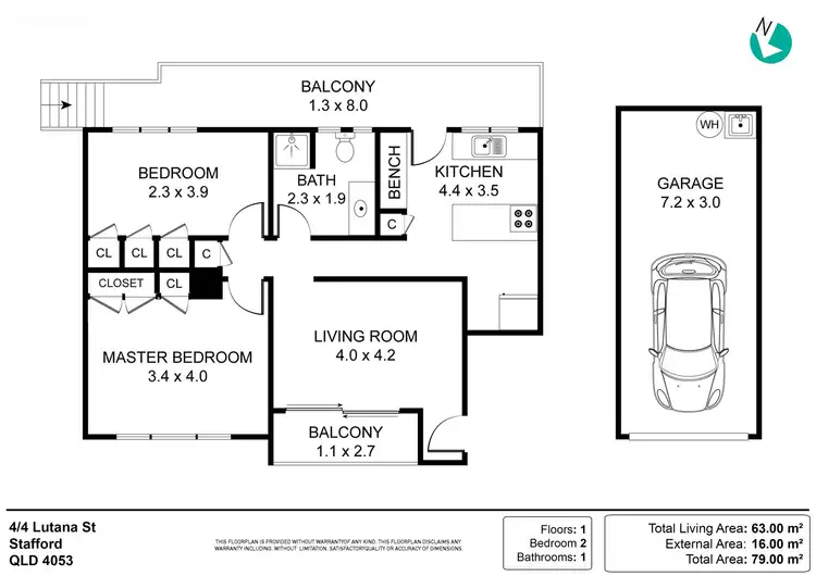 Floorplan of Homely unit listing, 4/4 Lutana Street, Stafford QLD 4053