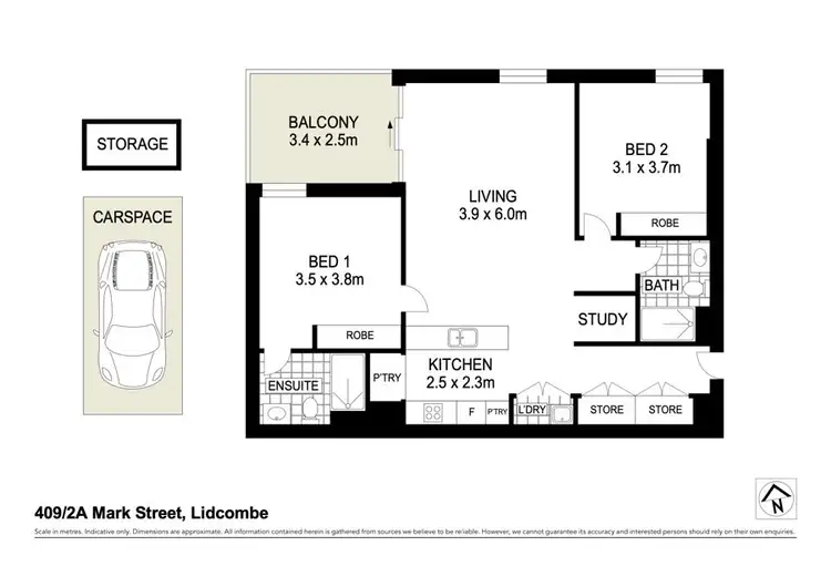 Floorplan of Homely apartment listing, 409/2A Mark Street, Lidcombe NSW 2141