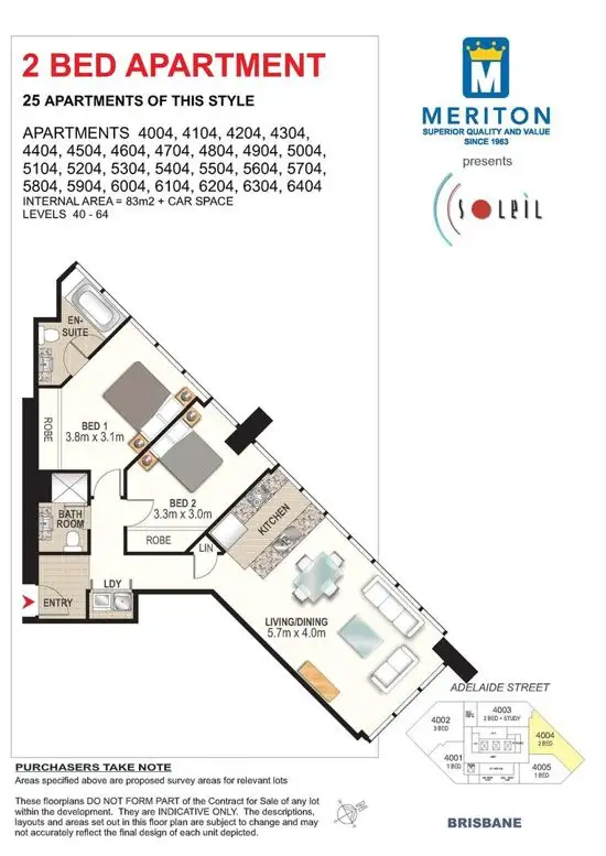 Floorplan of Homely apartment listing, 5504/501 Adelaide Street, Brisbane City QLD 4000