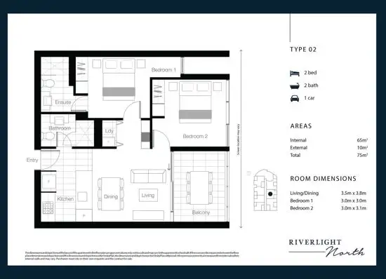 Floorplan of Homely apartment listing, 20602/320 MacArthur Ave, Hamilton QLD 4007