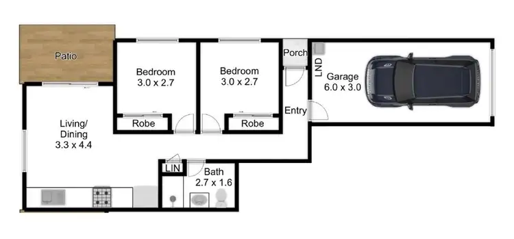 Floorplan of Homely semi-detached listing, 2/82 Tejo Street, Holmview QLD 4207