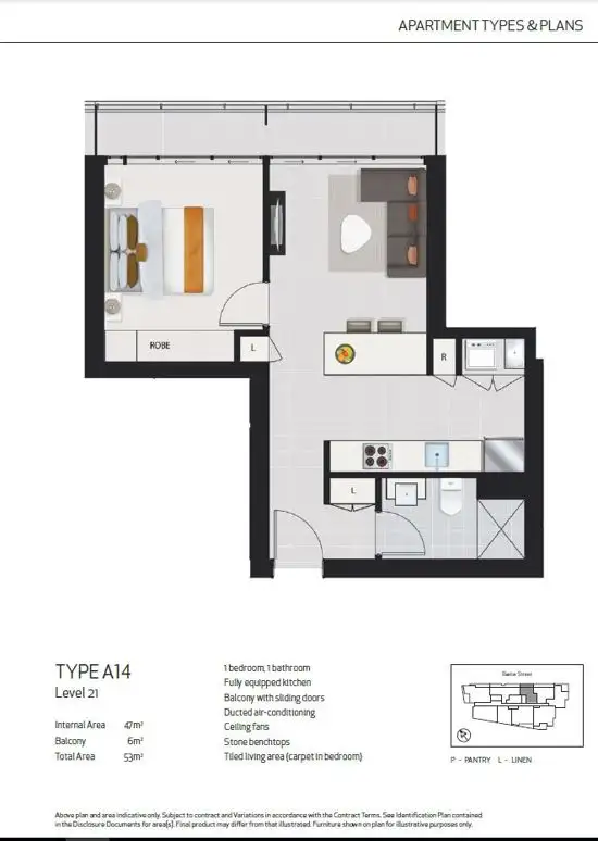 Floorplan of Homely apartment listing, 2102/10 Trinity Street, Fortitude Valley QLD 4006