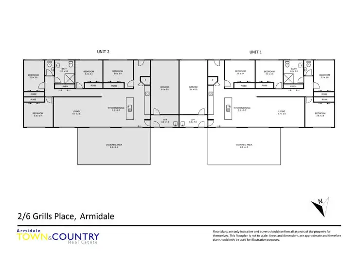 Floorplan of Homely semi-detached listing, 6 Grills Place, Armidale NSW 2350