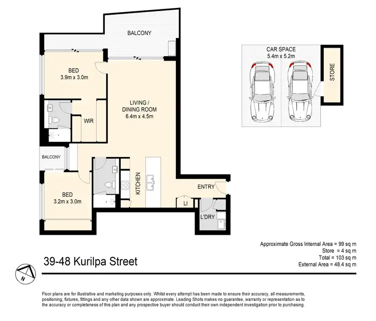 Floorplan of Homely apartment listing, 39/48 Kurilpa Street, West End QLD 4101