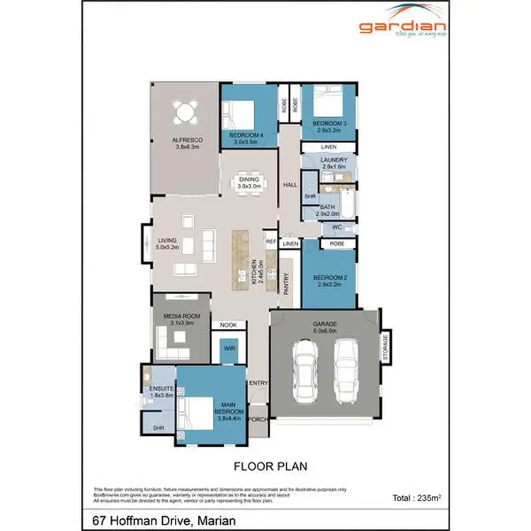 Floorplan of Homely house listing, 67 Hoffman Drive, Marian QLD 4753