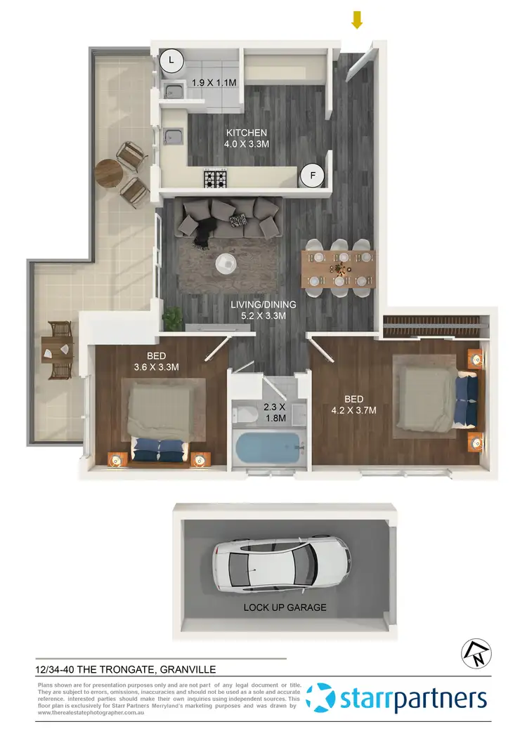 Floorplan of Homely unit listing, 12/34 The Trongate, Granville NSW 2142