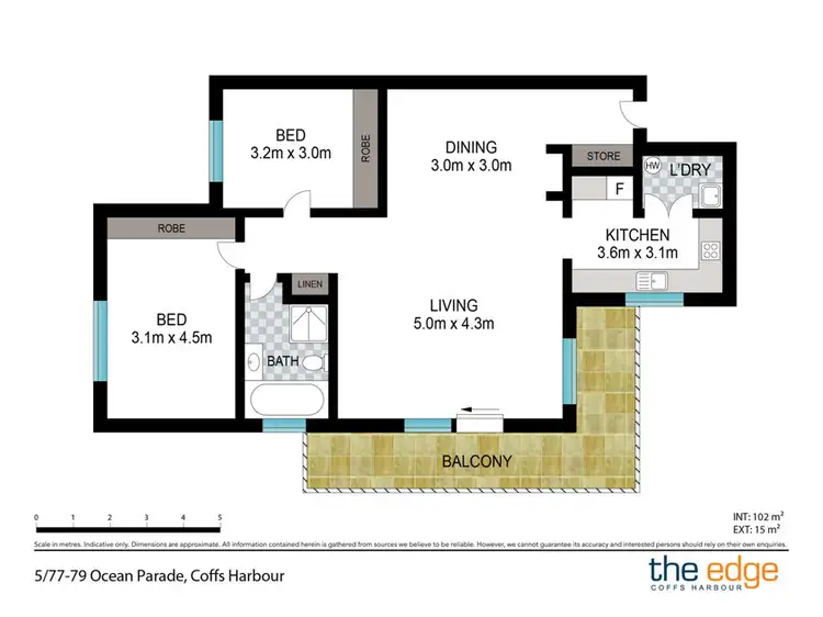 Floorplan of Homely apartment listing, 5/77-79 Ocean Parade, Coffs Harbour NSW 2450