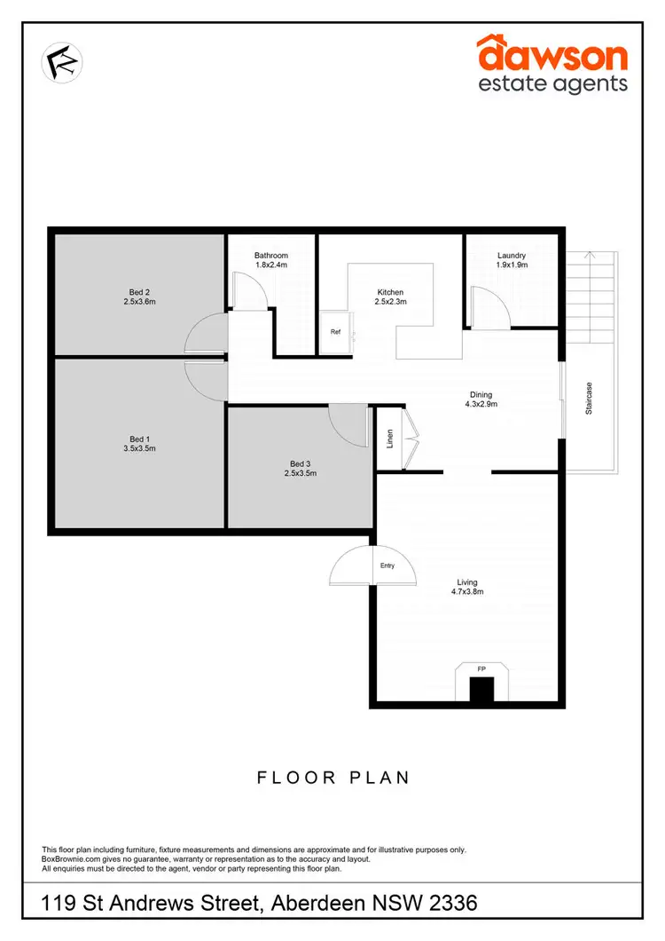 Floorplan of Homely house listing, 119 St Andrews St, Aberdeen NSW 2336