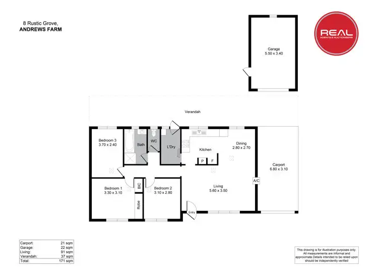 Floorplan of Homely house listing, 8 Rustic Grove, Andrews Farm SA 5114