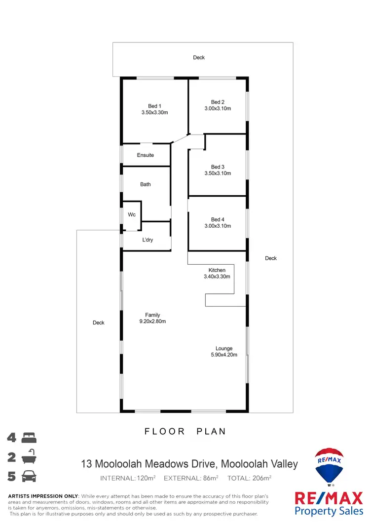 Floorplan of Homely house listing, 13 Mooloolah Meadows Drive, Mooloolah Valley QLD 4553